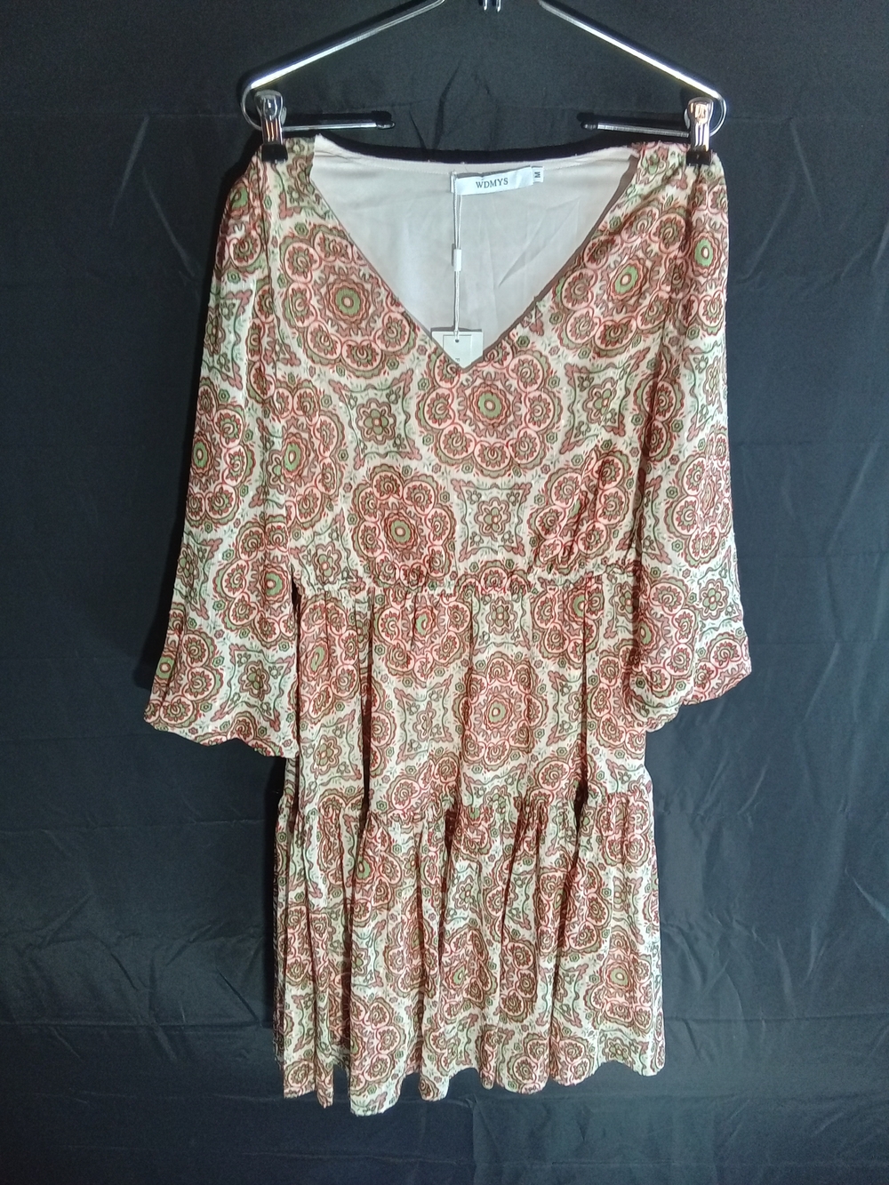 WDMYS Womens‎ Boho Tiered V-Neck Dress